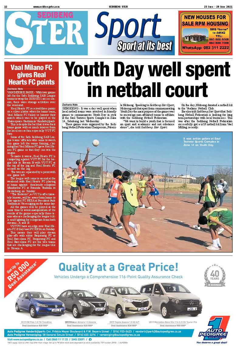 SEDIBENG STER 23 June – 29 June 2021 page 12
