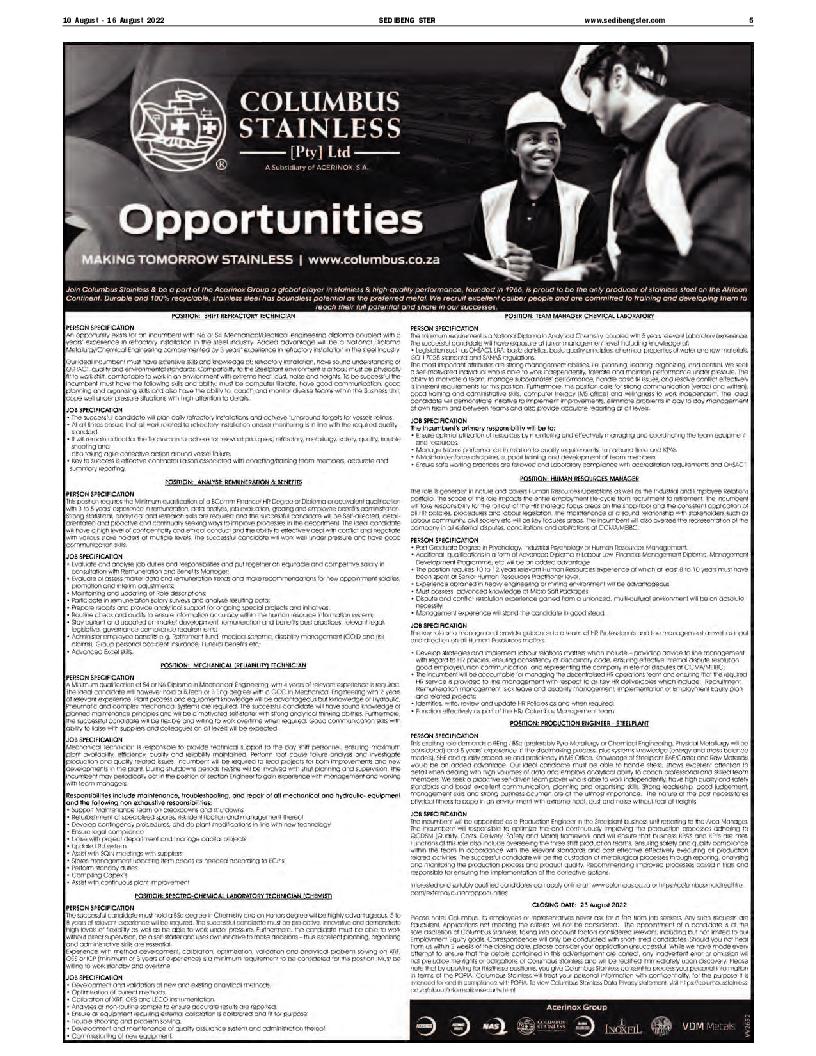 SEDIBENG STER 10 August – 16 August 2022 page 5