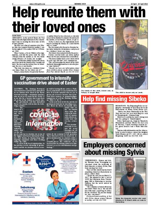 SEDIBENG STER 13 April – 19 April 2022 page 2