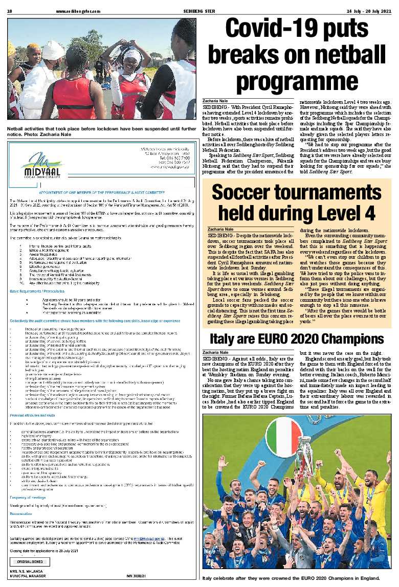 SEDIBENG STER 14 July – 20 July 2021 page 10