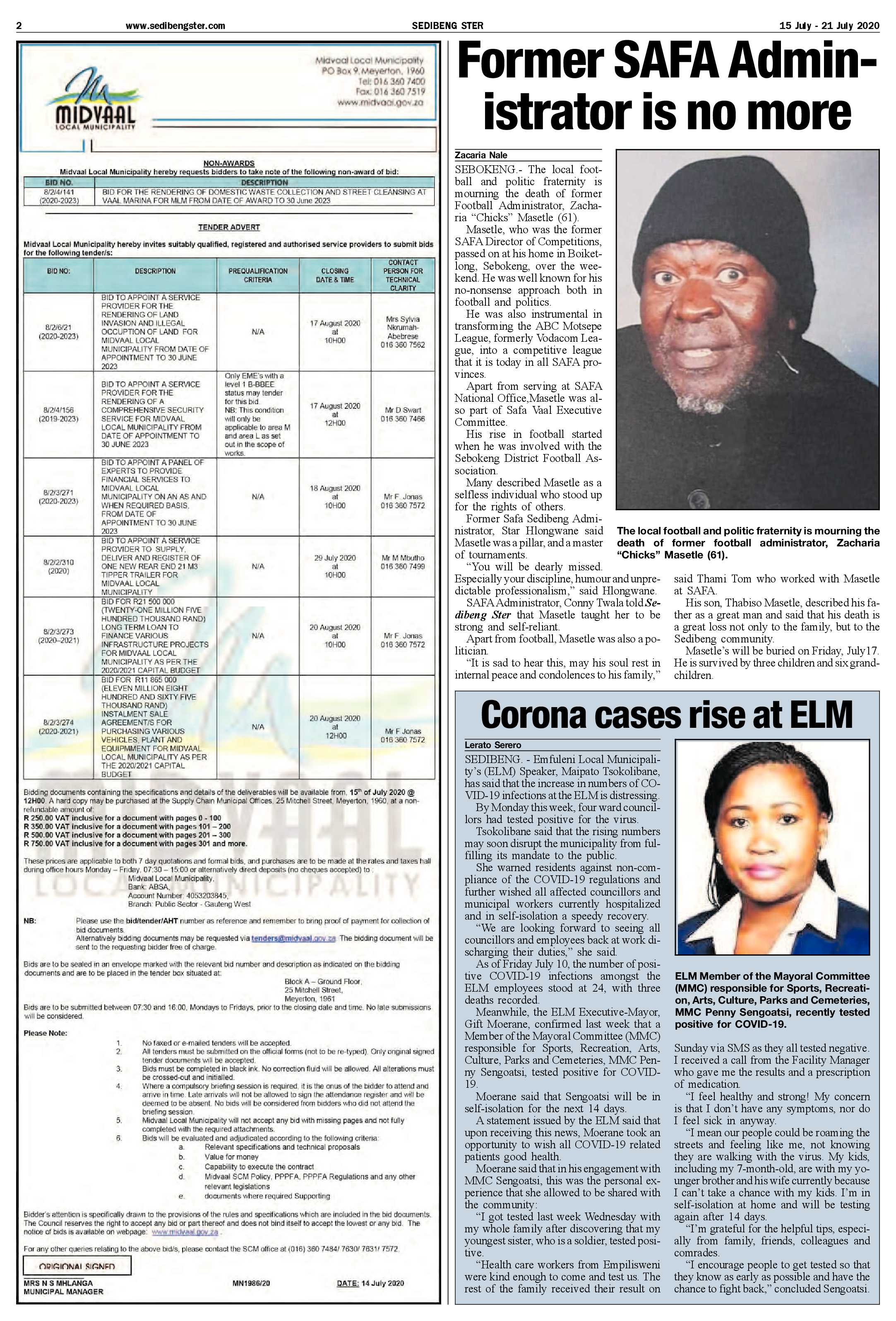 SEDIBENG STER 15 JULY – 21 JULY 2020 page 2