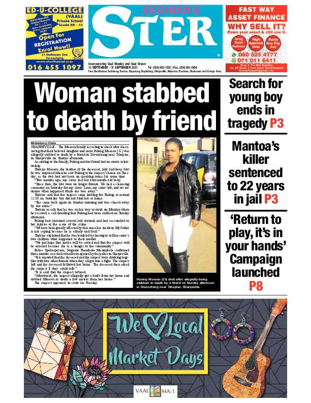 SEDIBENG STER 15 September – 21 September 2021 page 1