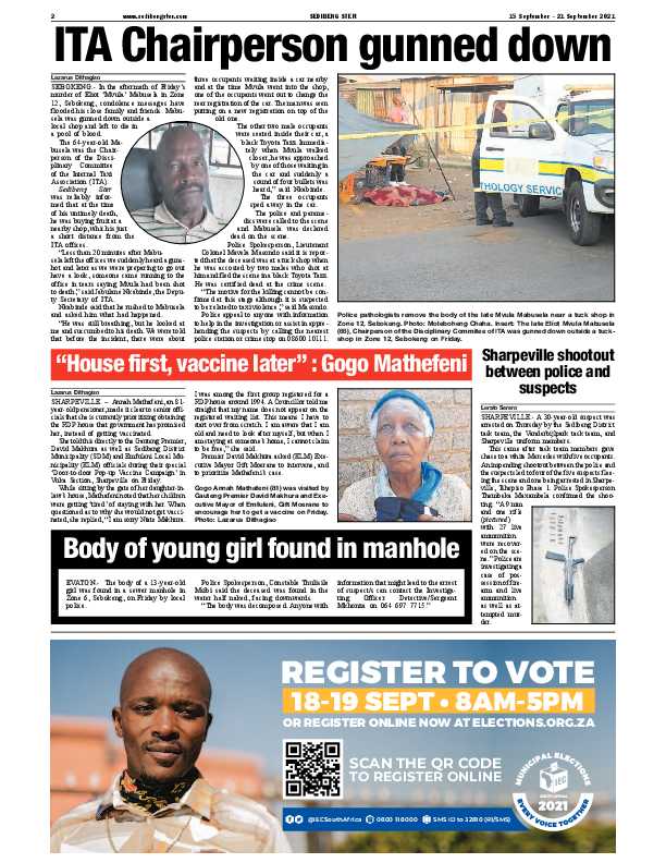 SEDIBENG STER 15 September – 21 September 2021 page 2
