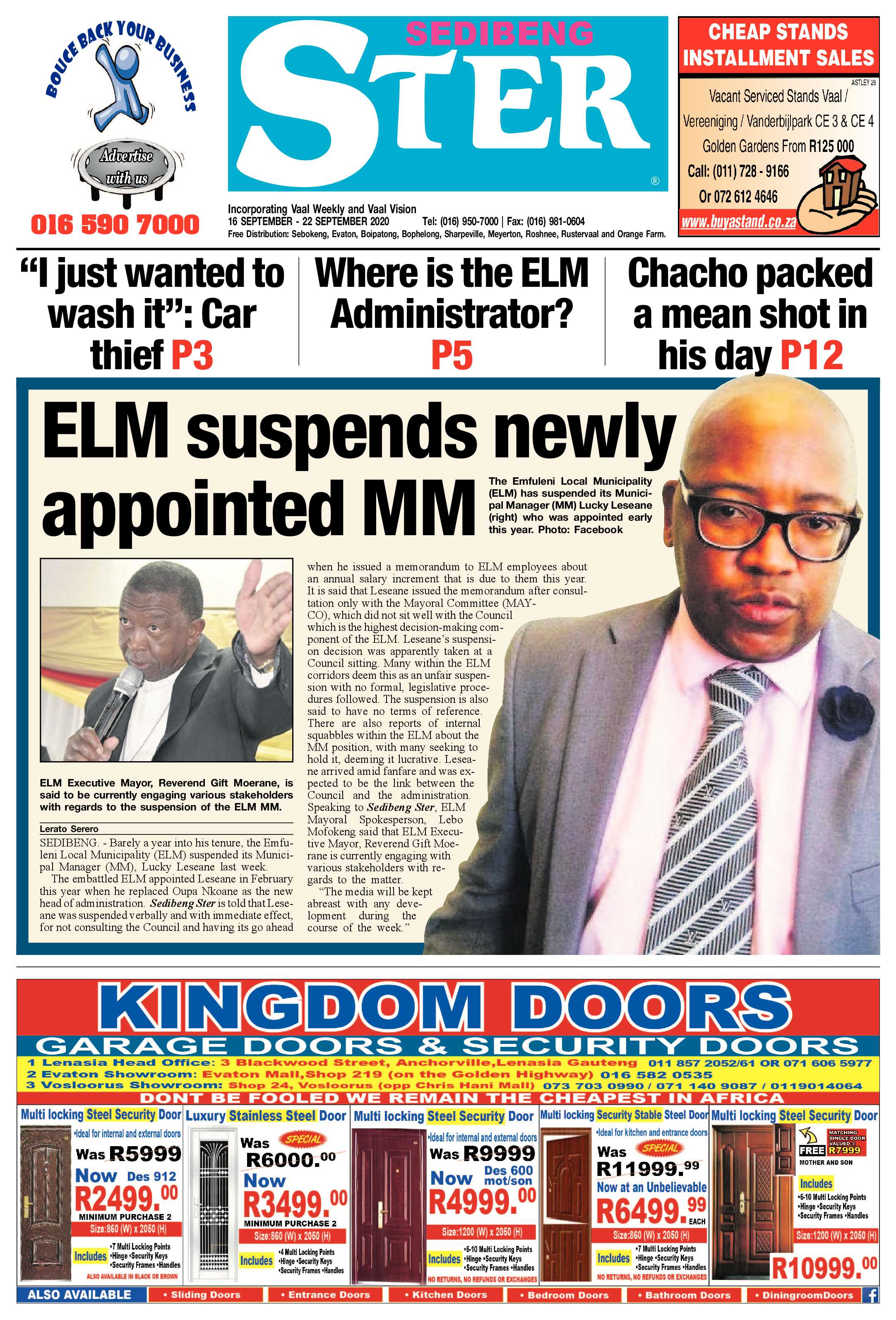 SEDIBENG STER 16 September – 22 September 2020 page 1