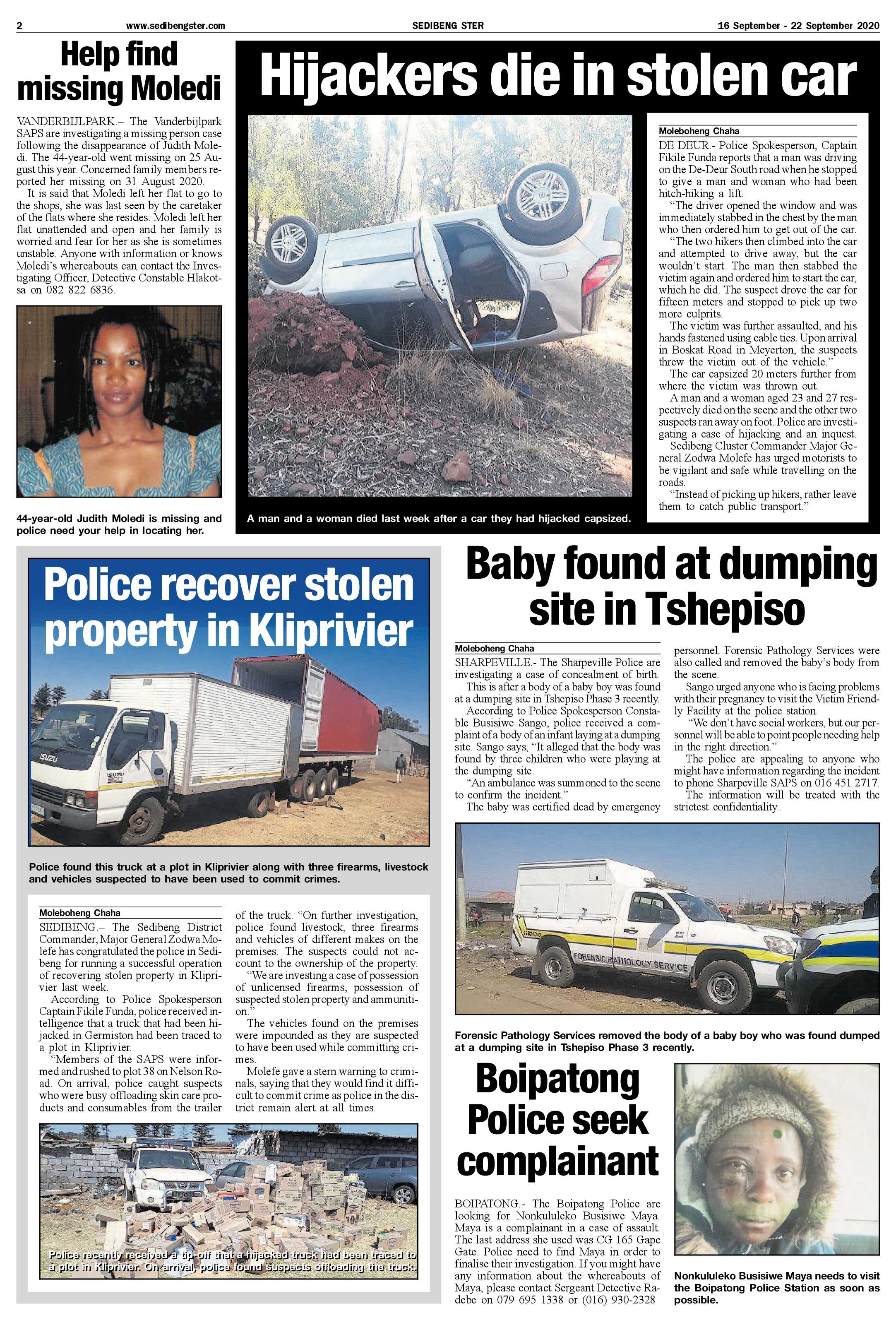SEDIBENG STER 16 September – 22 September 2020 page 2