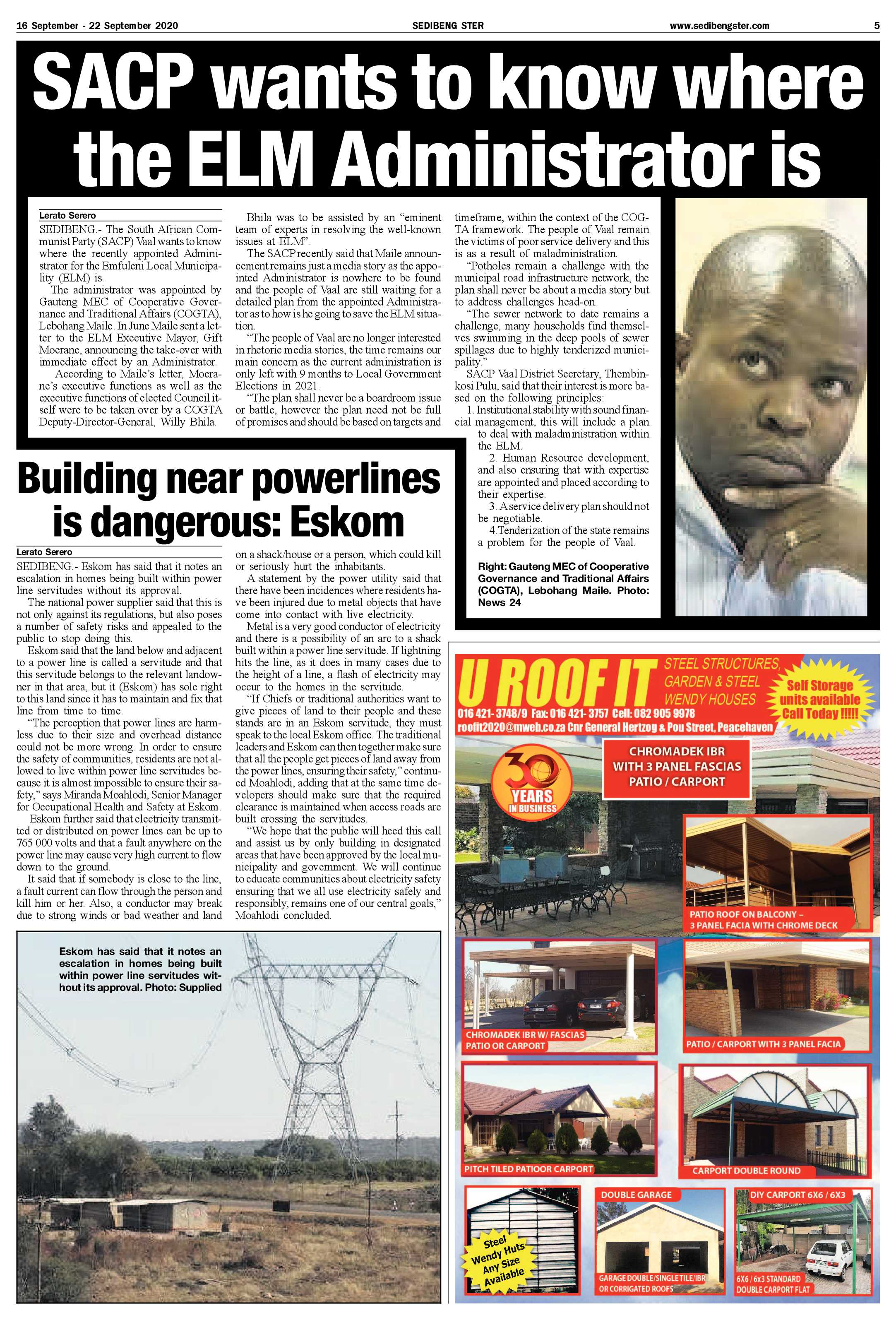 SEDIBENG STER 16 September – 22 September 2020 page 5