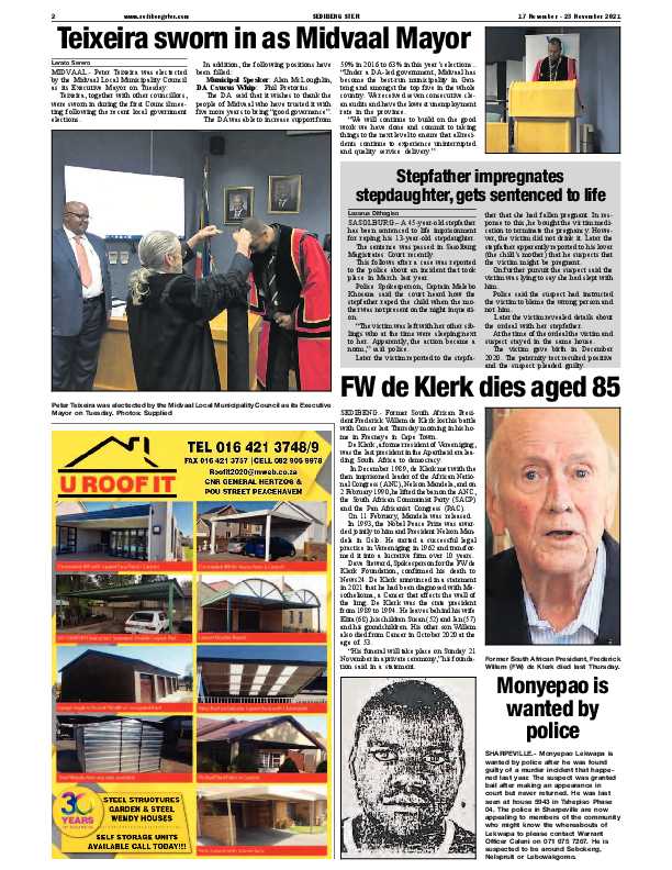 SEDIBENG STER 17 November – 23 November 2021 page 2