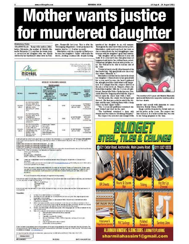SEDIBENG STER 18 August – 24 August 2021 page 2
