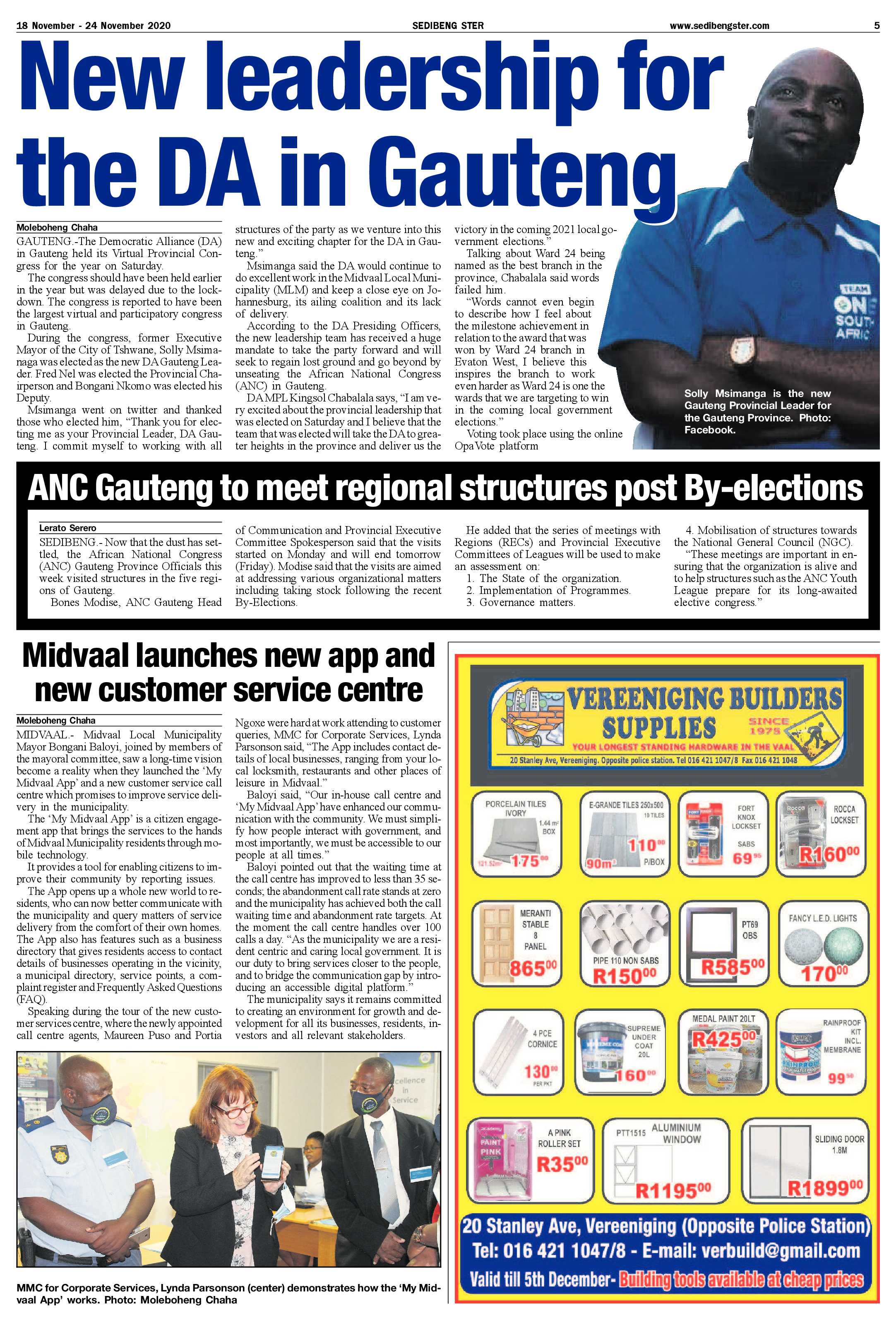 SEDIBENG STER 18 November – 24 November 2020 page 5