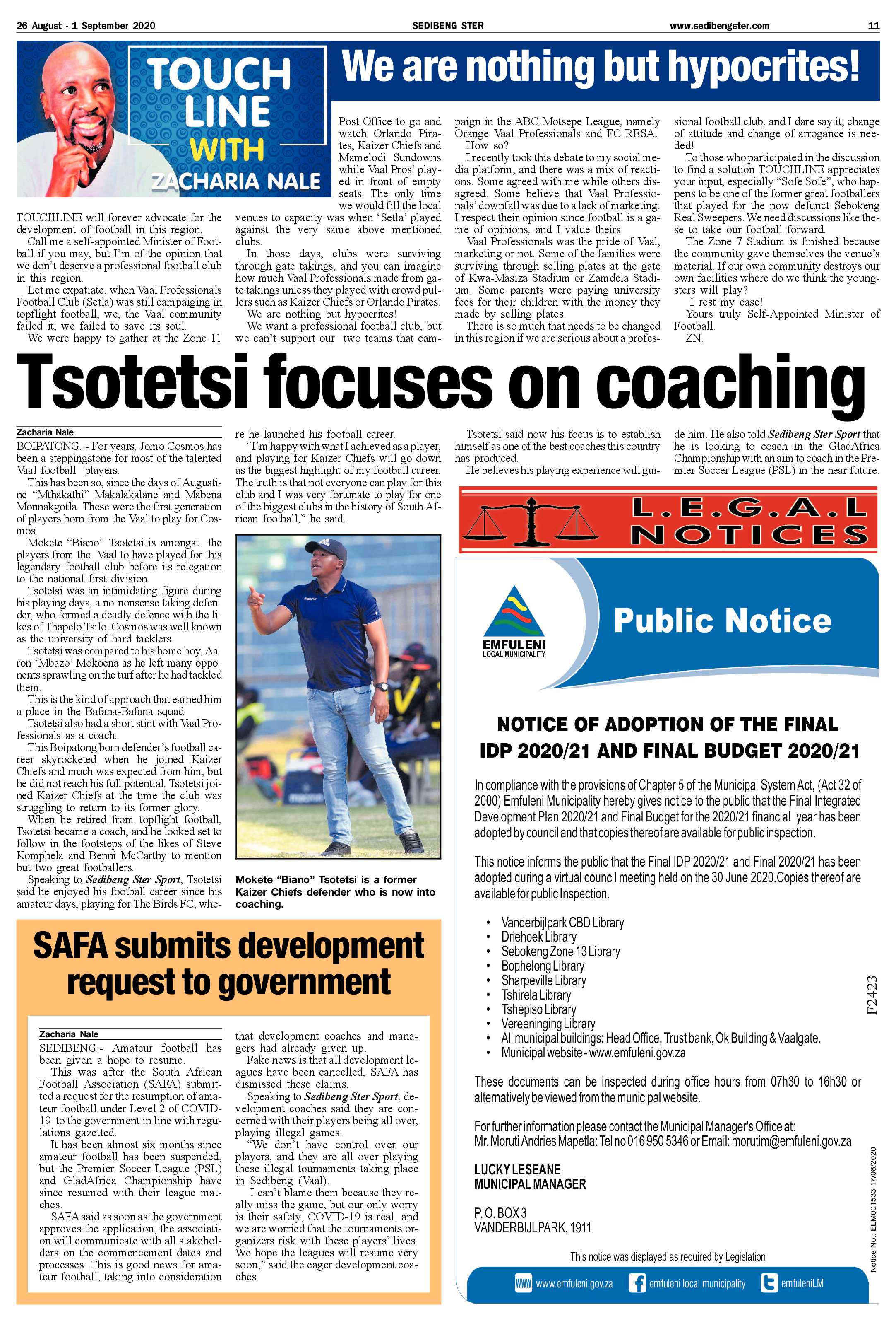 SEDIBENG STER 26 August – 1 September 2020 page 11