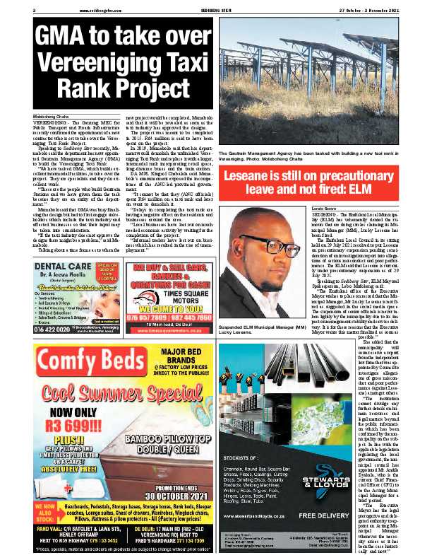SEDIBENG STER 27 October – 2 November 2021 page 2