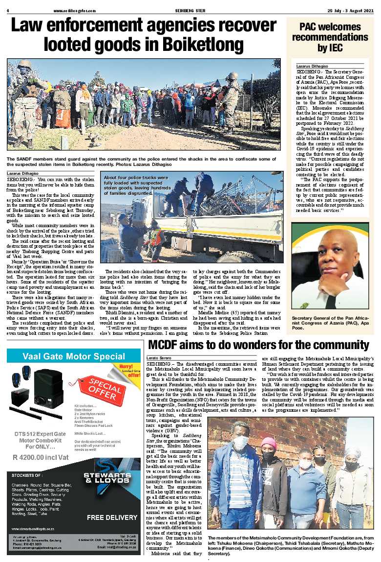 SEDIBENG STER 28 July – 3 August 2021 page 4