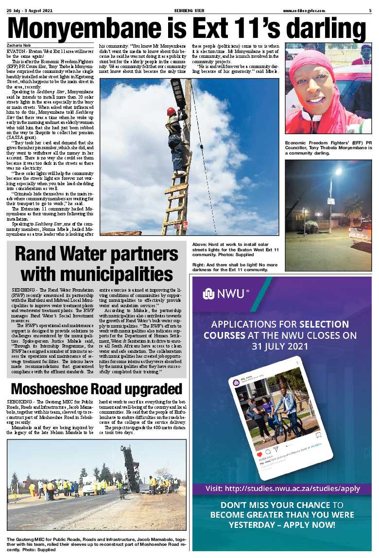 SEDIBENG STER 28 July – 3 August 2021 page 5