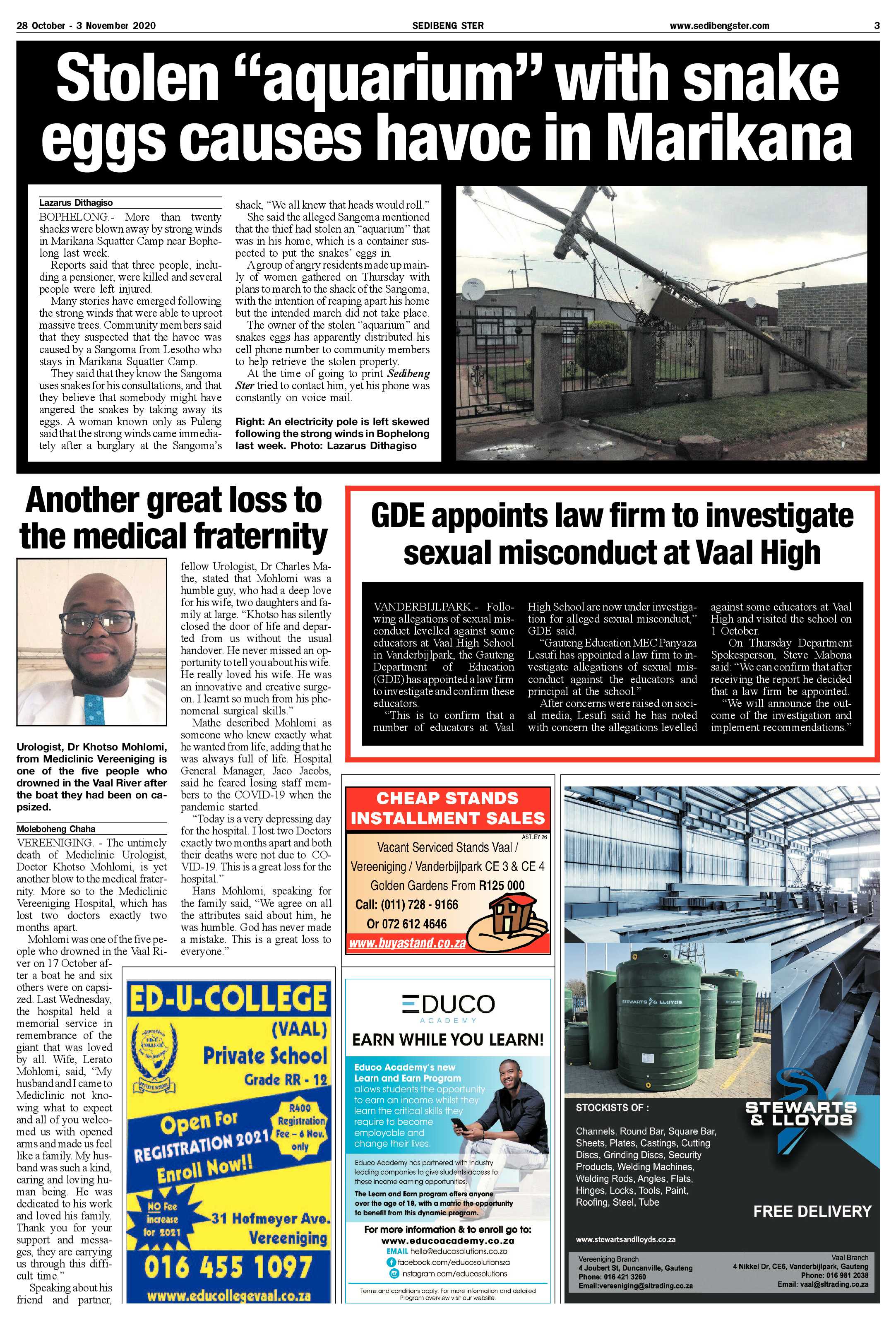 SEDIBENG STER 28 October – 3 November 2020 page 3
