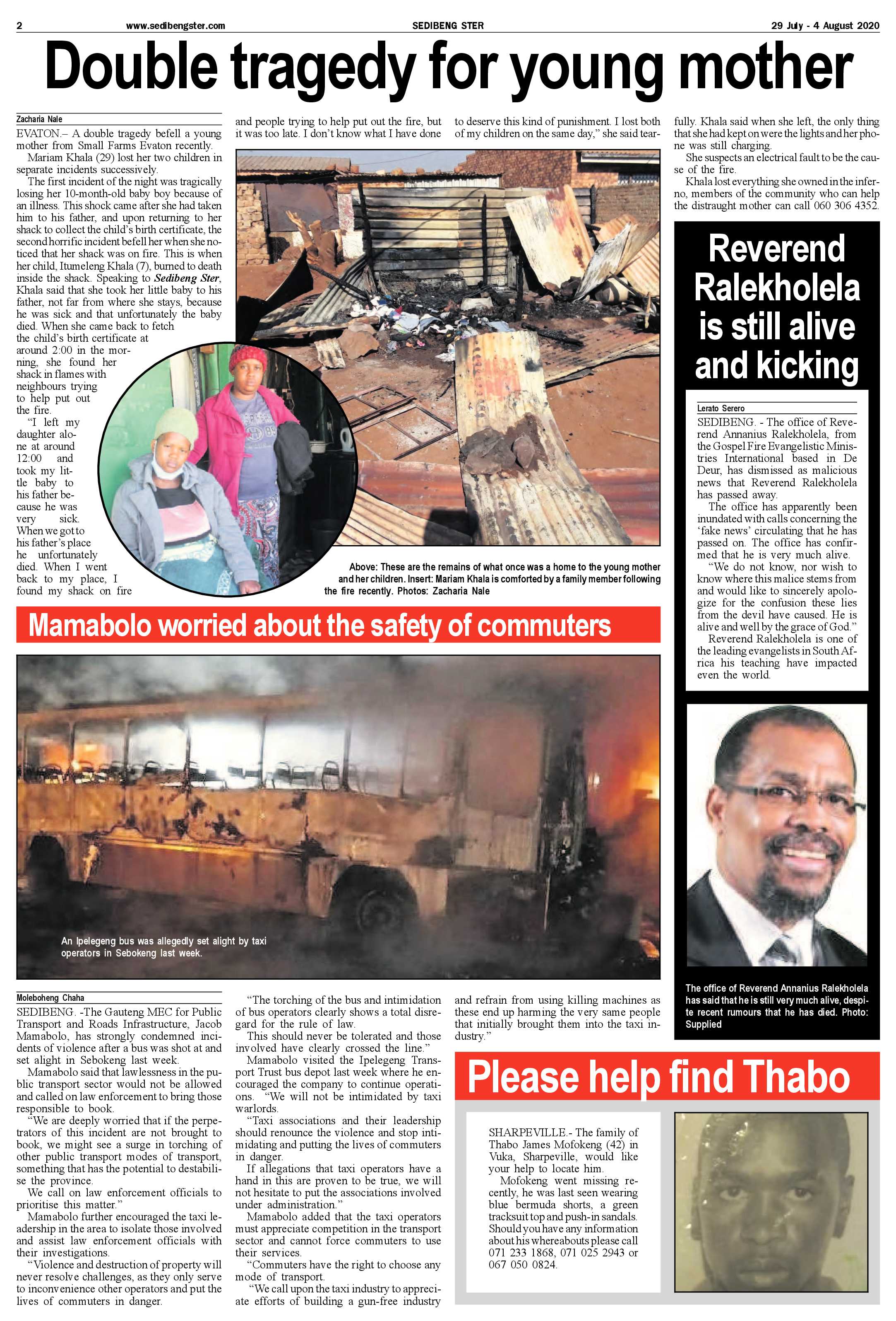 SEDIBENG STER 29 JULY – 4 AUGUST 2020 page 2