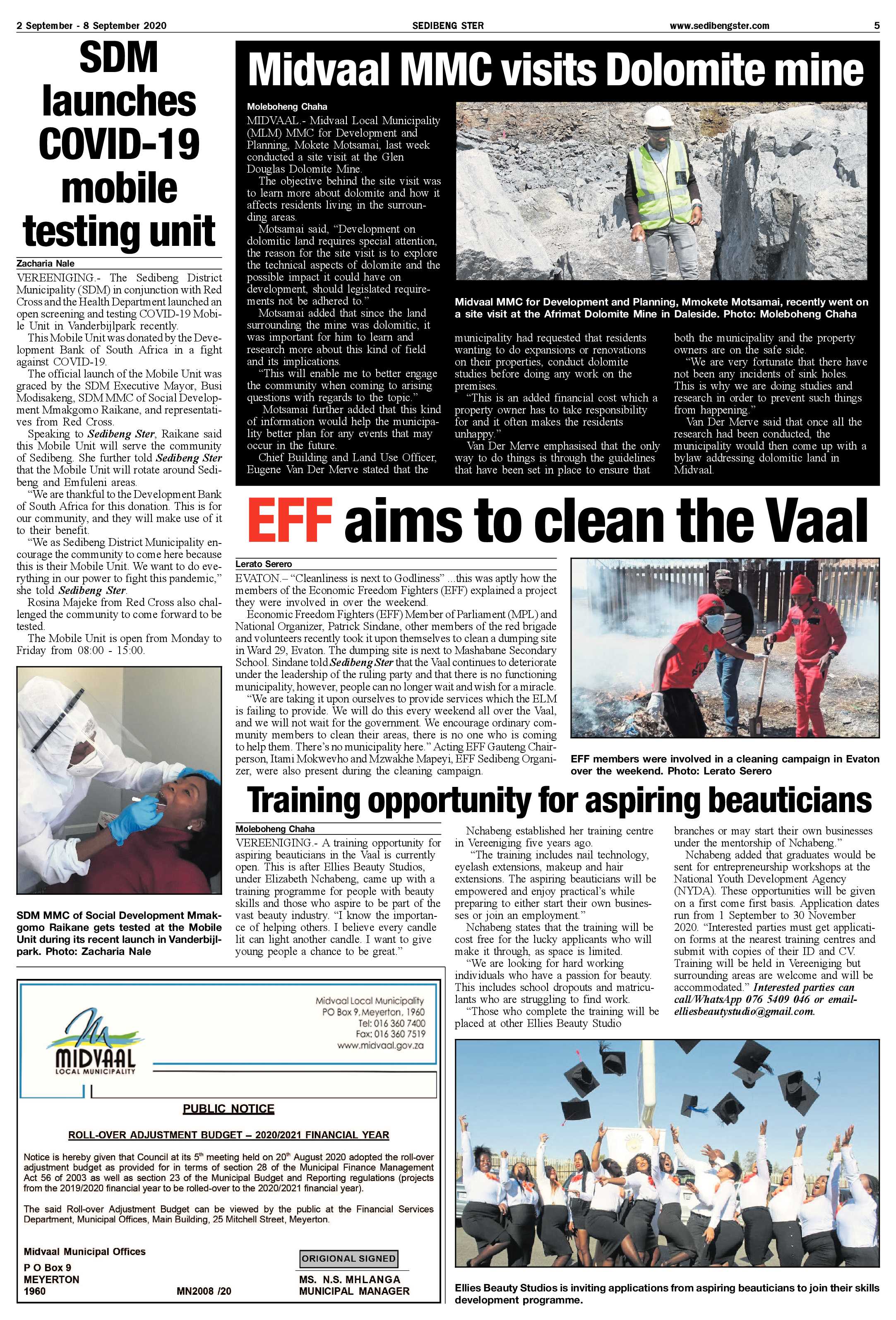 SEDIBENG STER 2 September – 8 September 2020 page 5