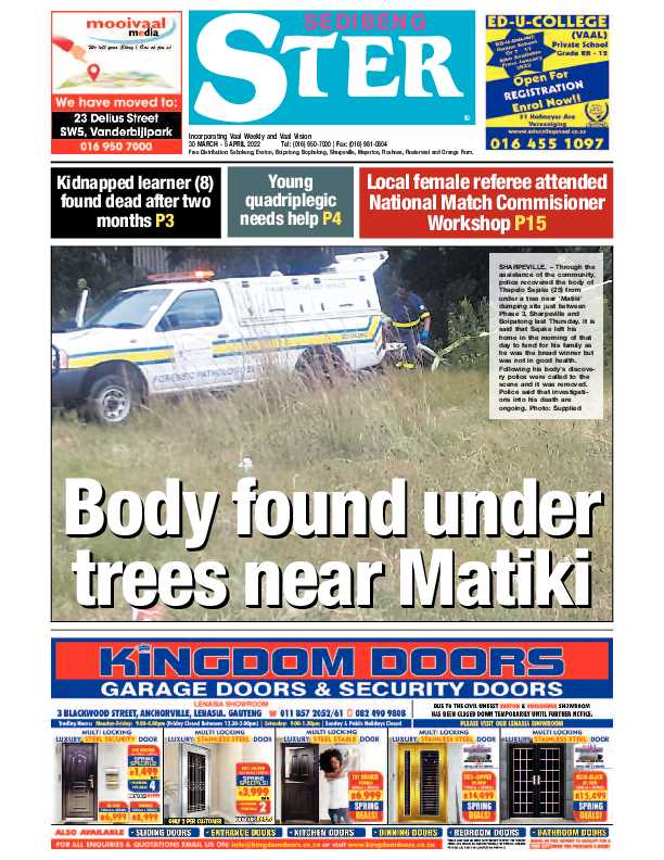 SEDIBENG STER 30 March – 5 April 2022 page 1