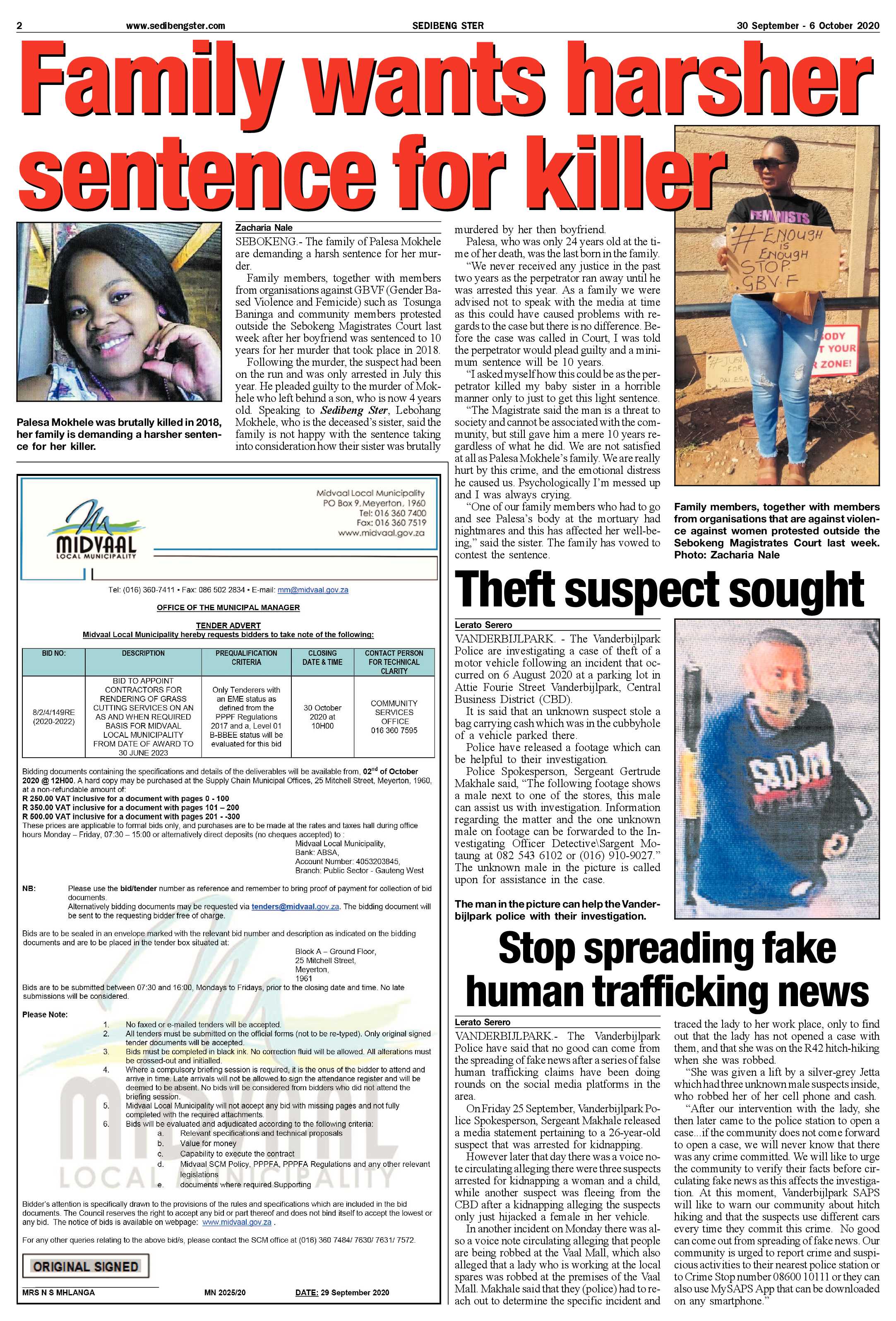 SEDIBENG STER 30 September – 6 October 2020 page 2