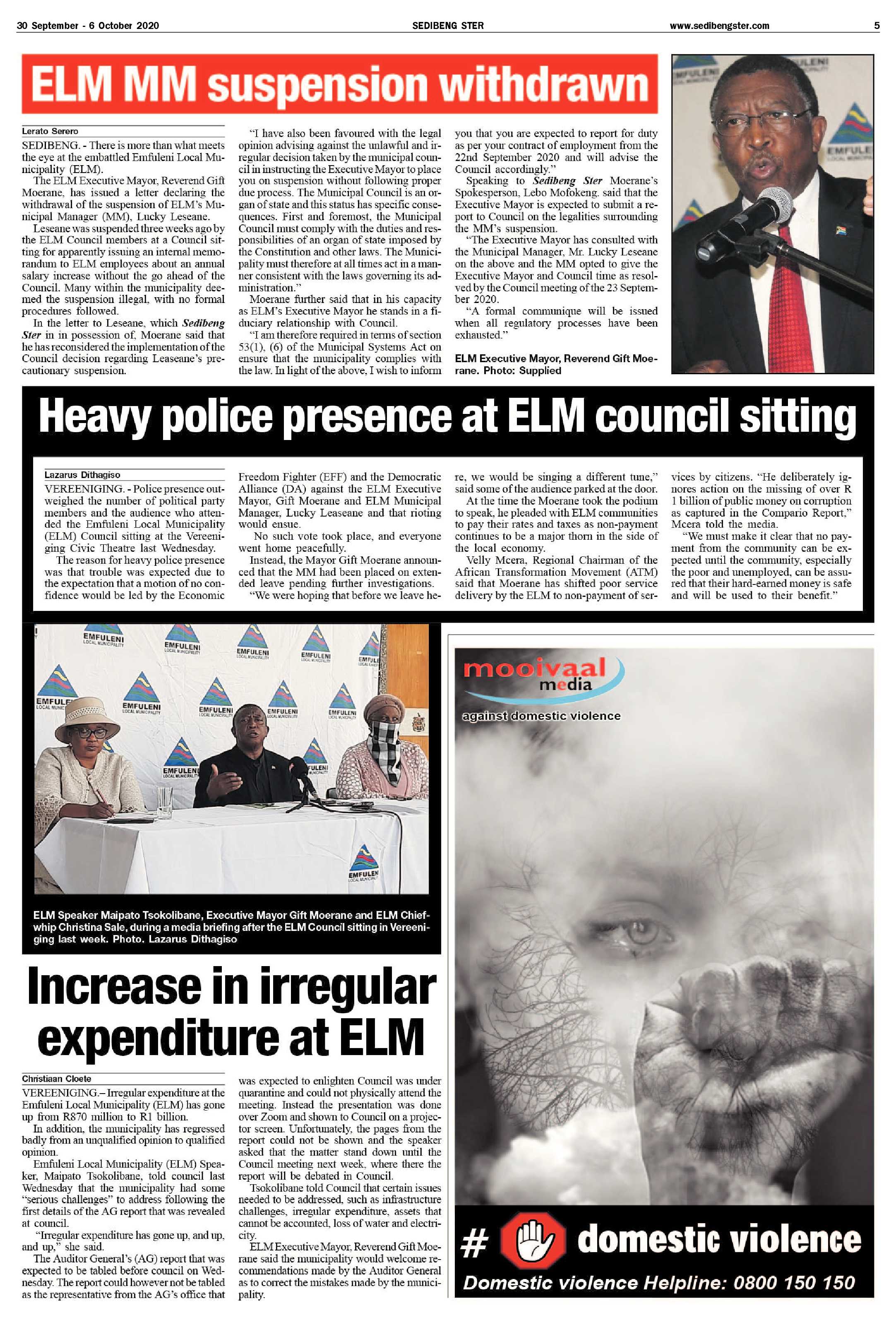 SEDIBENG STER 30 September – 6 October 2020 page 5