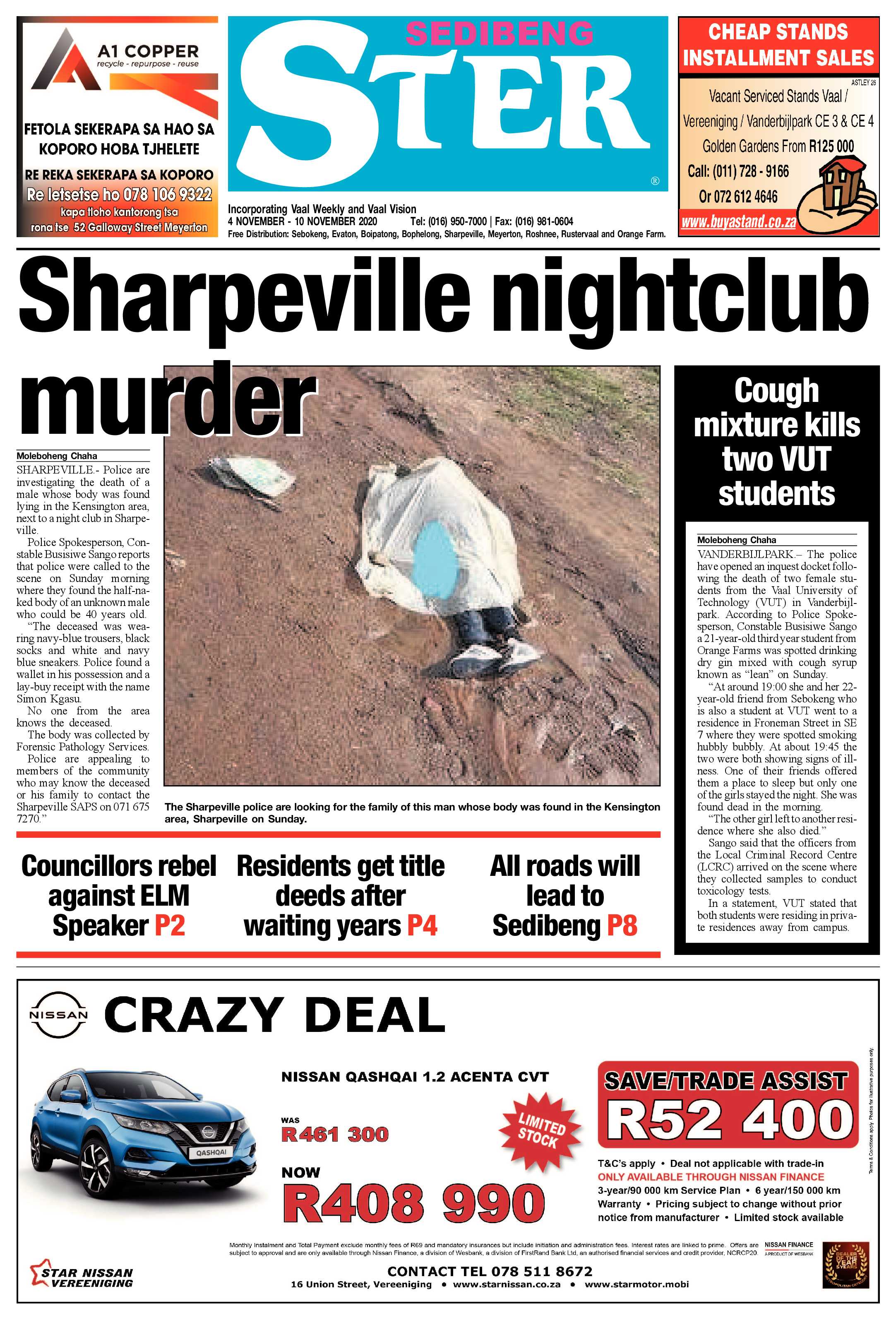 SEDIBENG STER 4 November – 10 November 2020 page 1