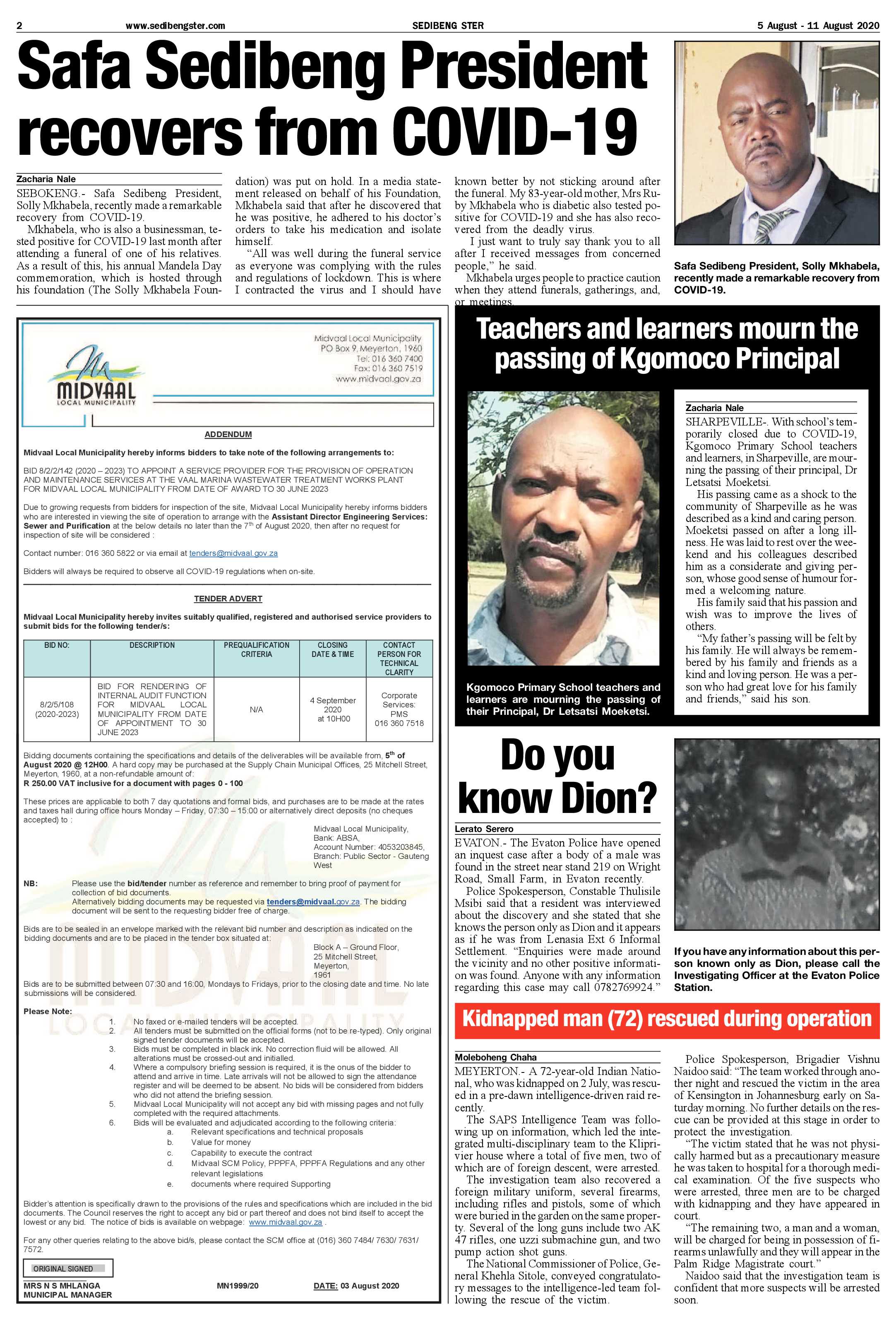 SEDIBENG STER 5 AUGUST – 11 AUGUST 2020 page 2