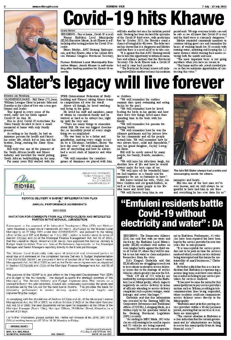 SEDIBENG STER 7 July – 13 July 2021 page 2