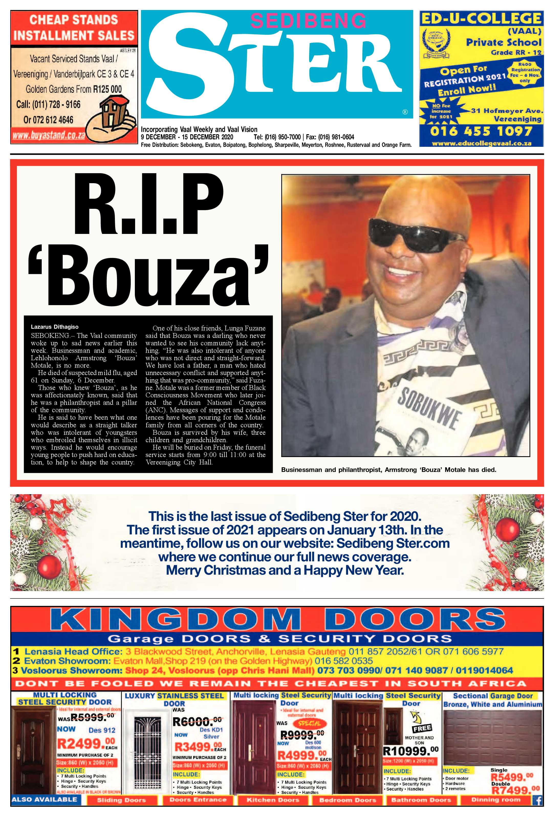 SEDIBENG STER 9 December – 15 December 2020 page 1