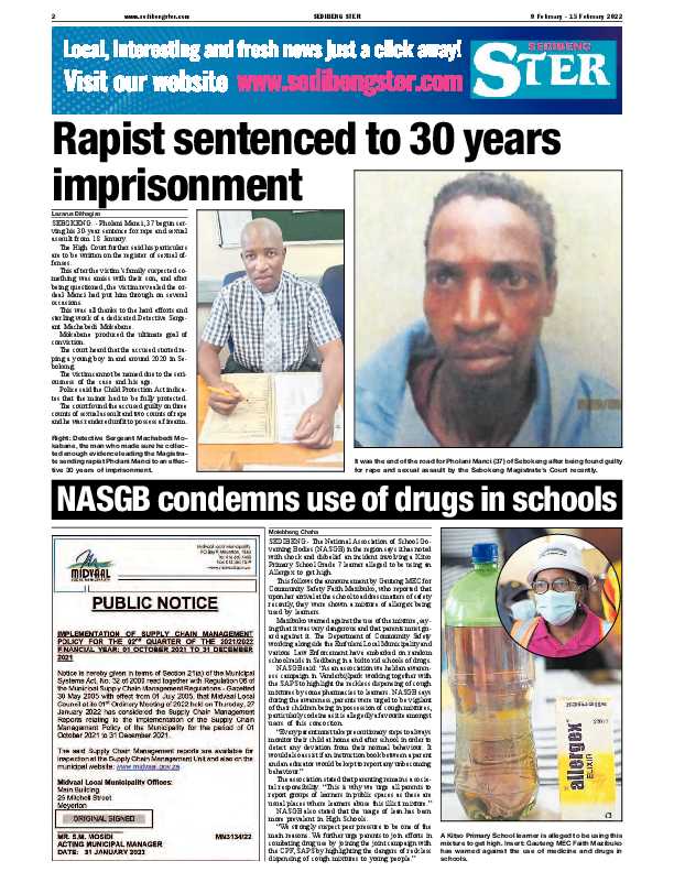 SEDIBENG STER 9 February – 15 February 2022 page 2
