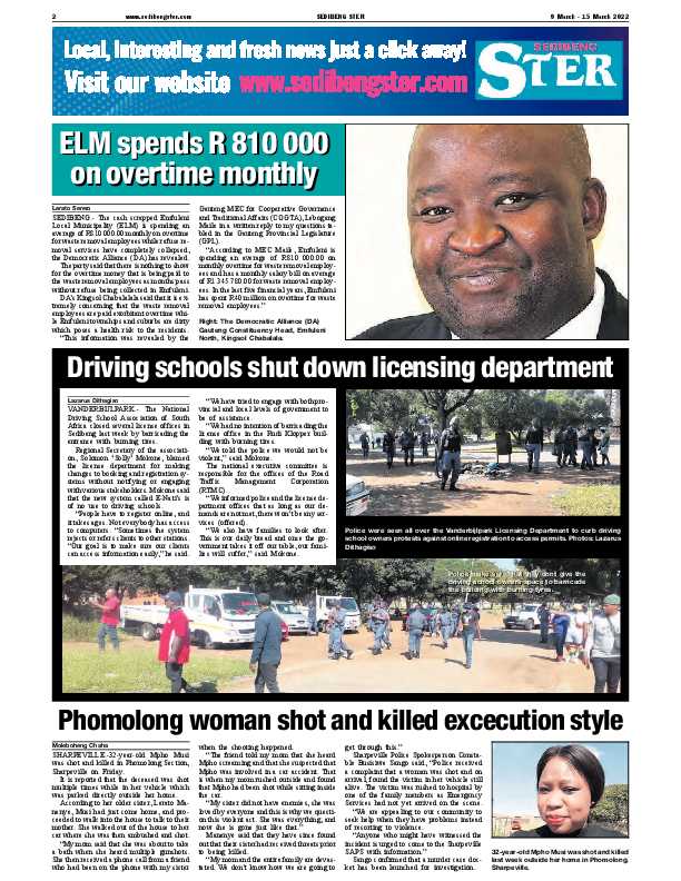 SEDIBENG STER 9 March – 15 March 2022 page 2