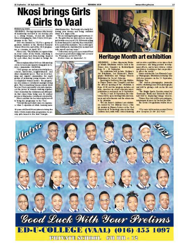 SEDIBENG STER 22 September – 28 September 2021 page 13