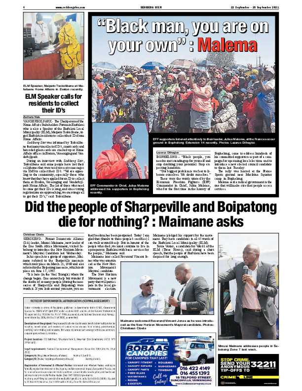 SEDIBENG STER 22 September – 28 September 2021 page 5